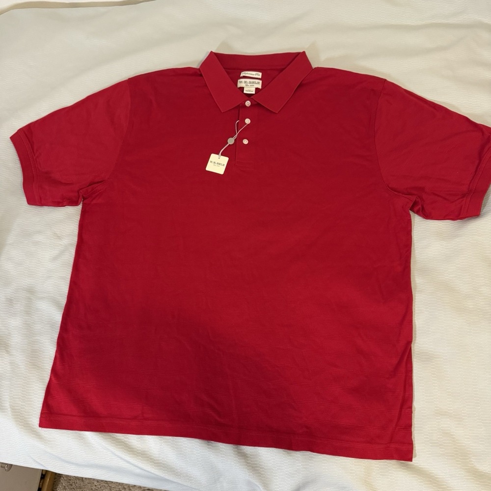 WH Belk Shirt Mens Sz 2XL Red Performance Polo Short Sleeve Golf Outdoors